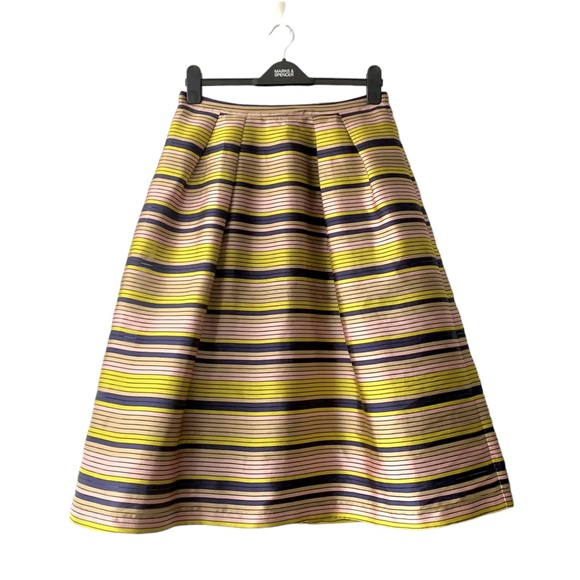 Oasis Dresses & Skirts - Oasis ladies lime pink and navy lined formal evening pleat balloon skaterskirt